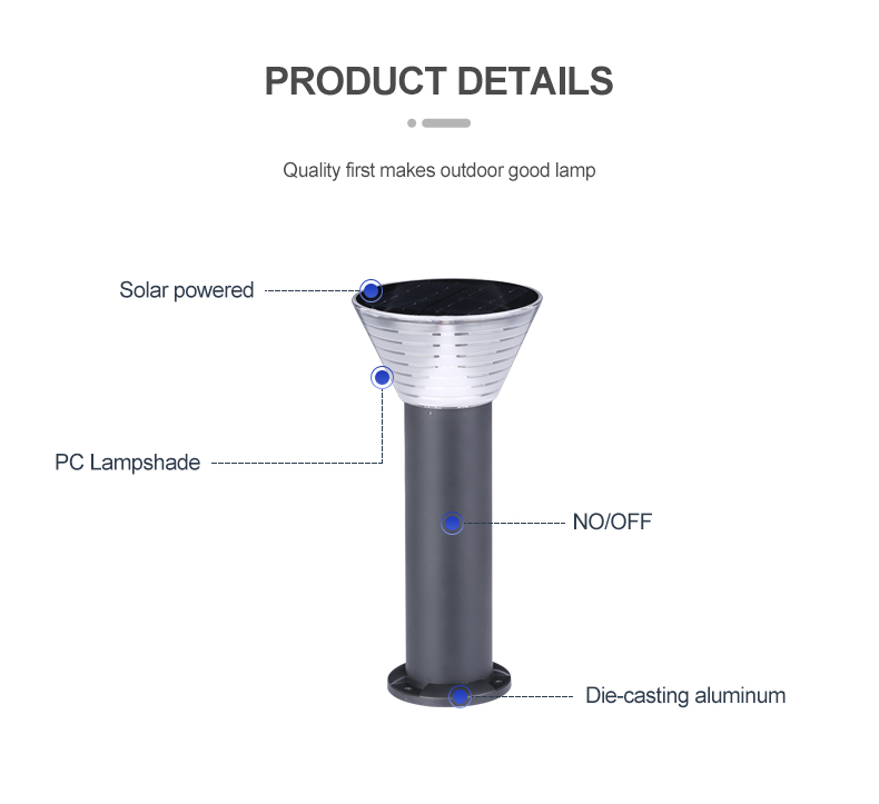 LED2835 Outdoor Garden Solar Light 3500K Warm White Optically Controlled