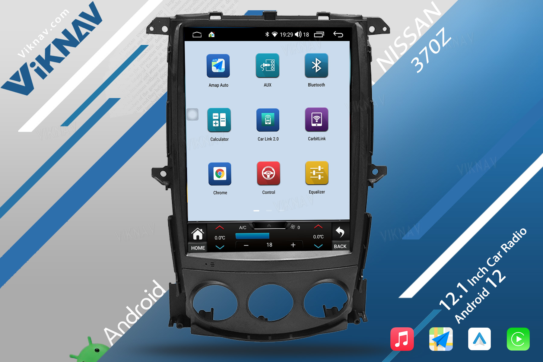 12.1 Inch 2008-2018 Nissan 370Z Stereo Touch Screen Radio Replacemet 4G