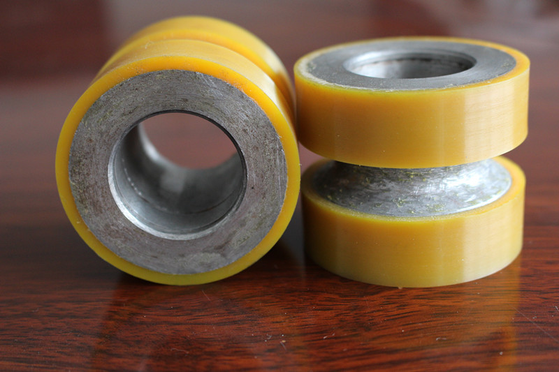 Yellow High Density Polyurethane Wheel Heavy Duty Coating Rollers Wheels Replacement