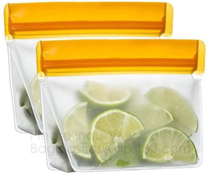 Reusable BPA Free Food Grade Preservation Storage Silicone Food Fresh Bag,Silicone Plastic Packaging Food Zip Silicon Fr