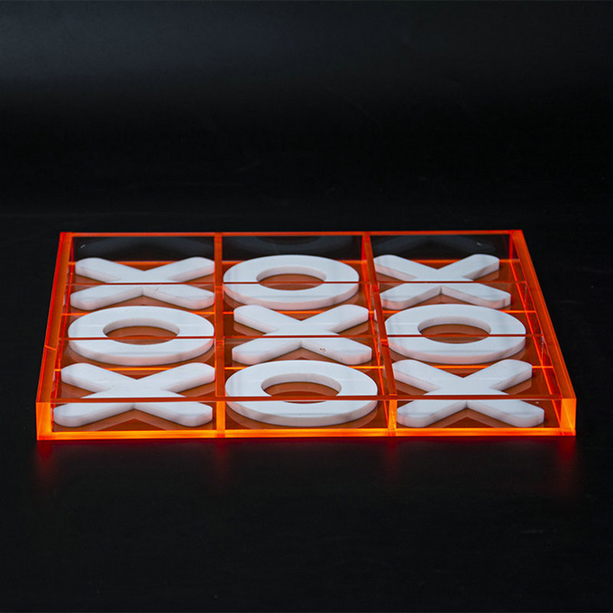 Plexiglass Acrylic Game Set XO Game Lucite Chess Set For Family Entertainment