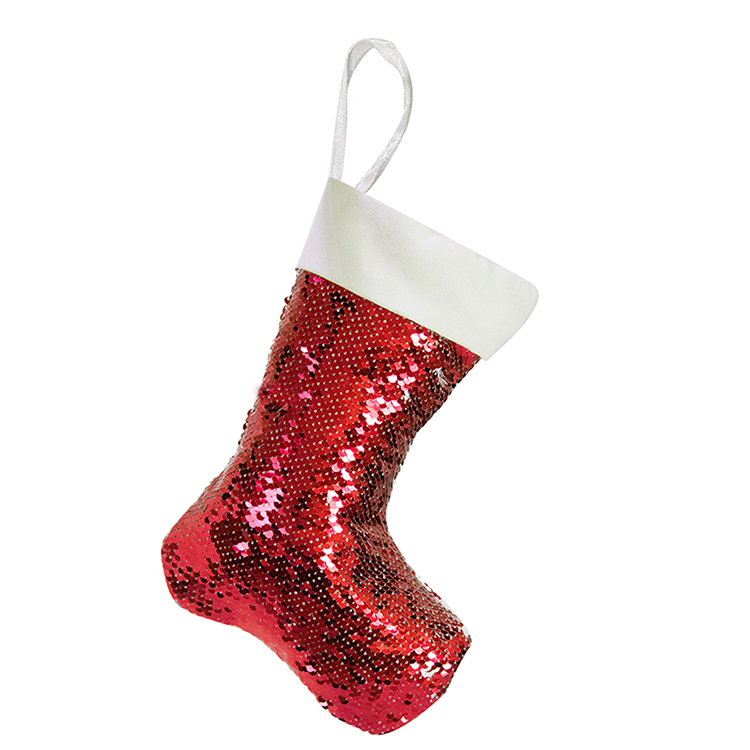 2021 Luxury Lovely Colorful Sequin Fabric Custom Dog Embroidery Pet Christmas Elf Stocking With Legs Christmas Stocking
