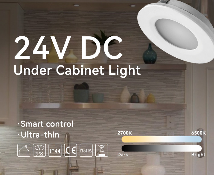 White 3.3W Under Cabinet Pot Lights 2700K-6500K Recessed Cabinet Downlights
