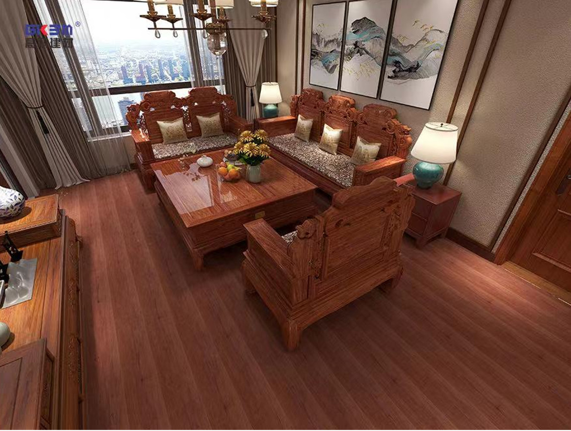 Rosy Wine Red Click SPC Flooring 5mm 0.3-0.6mm GKBM Greenpy MJ-W6007