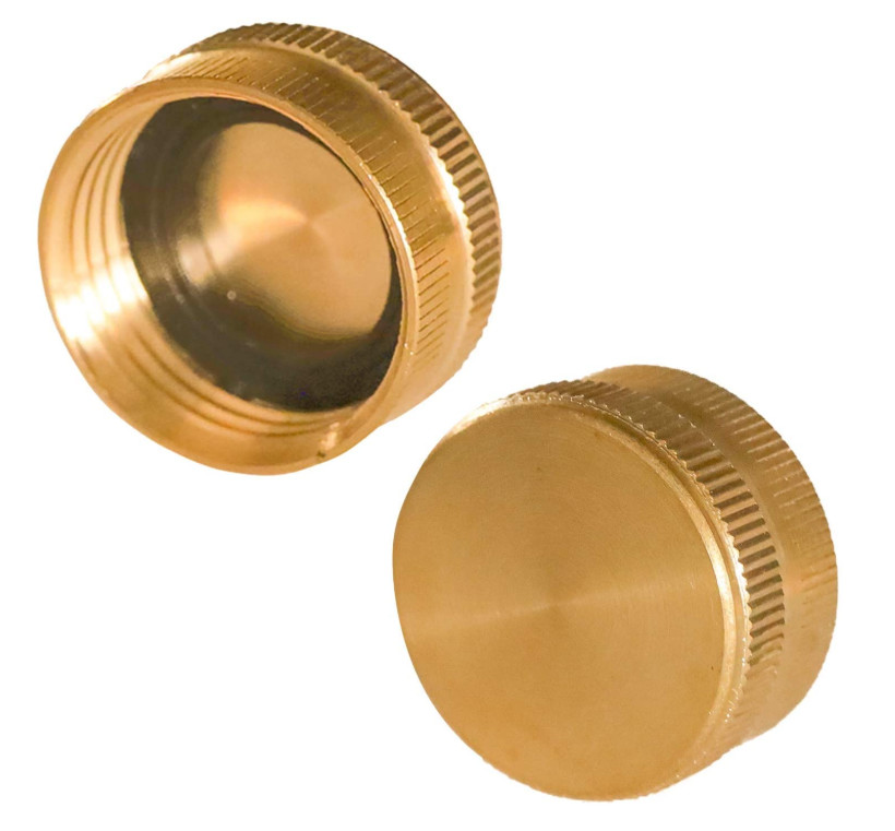 CNC Brass Garden Hose End Caps , 3/4" Water Hose End Caps With Washers