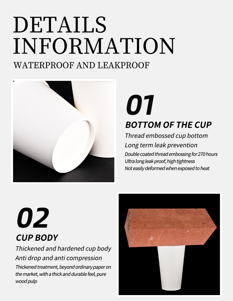 Eco Friendly Disposable Paper Cups With Lids For Coffee Milk Tea