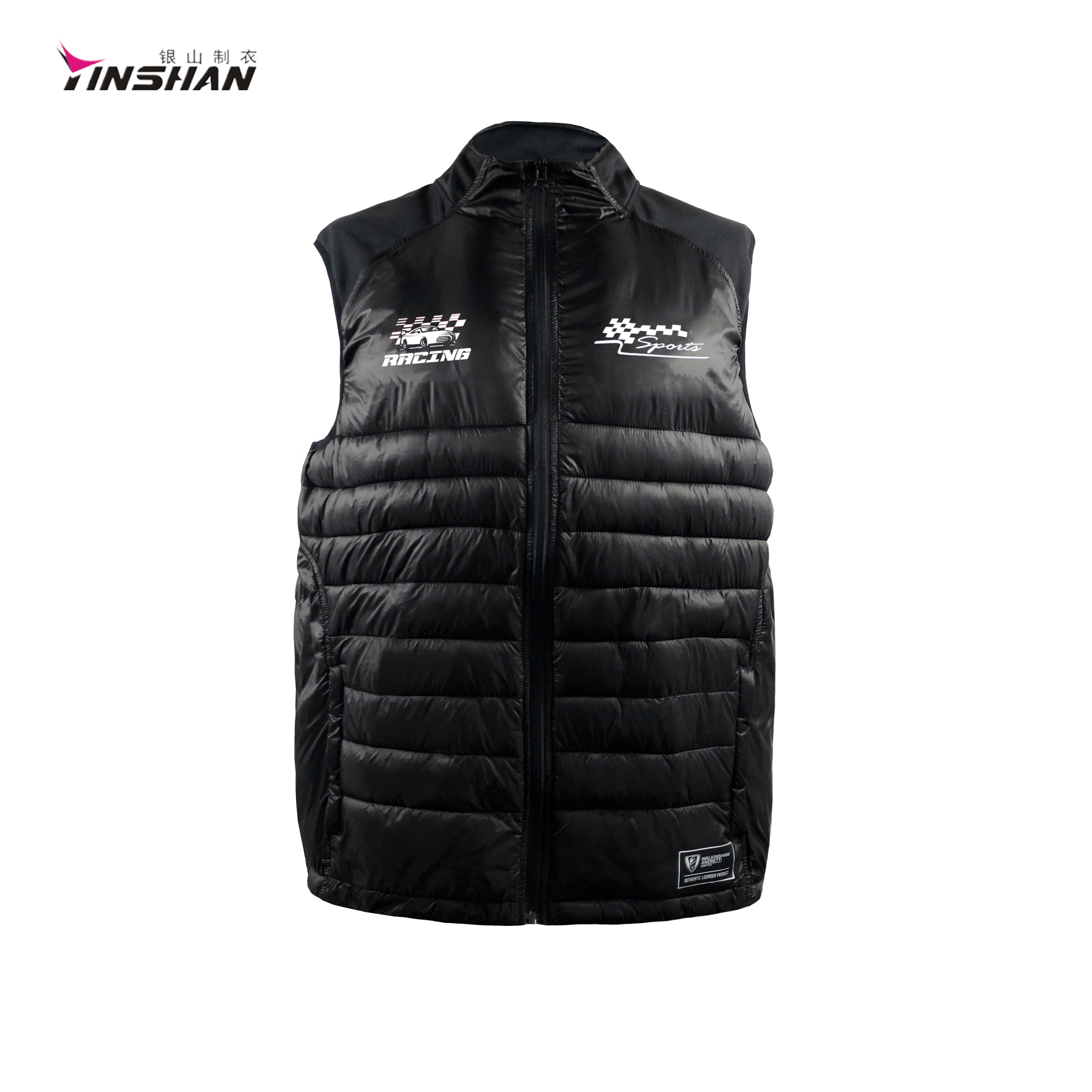 Winter Moto Biker Style Custom Logo Work Wear Uniform Softshell Puffer Vests for Men