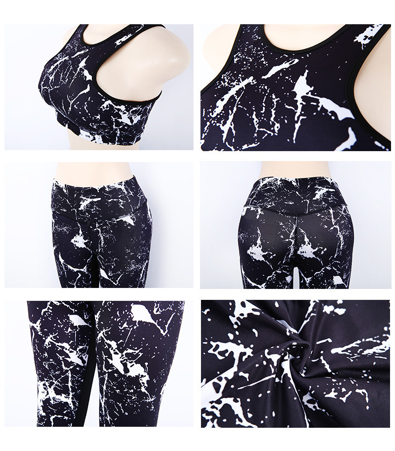 Sport Suit Print Women's Yoga Apparel , Breathable Yoga Set Sexy Sporty Ladies Gym Wear