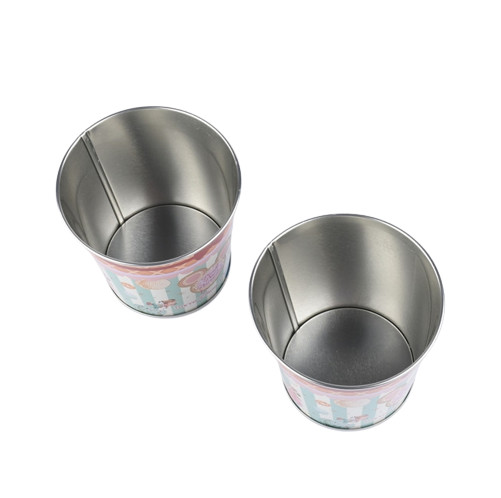 Stackable Food Storage Tins 95*70mm Popcorn Tin Bucket Food Grade