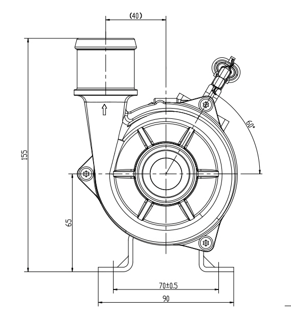 2800L/H 250W Brushless DC Motor Water Pump Automotive 20000h Fuel Cell Coolant Glycol Pump