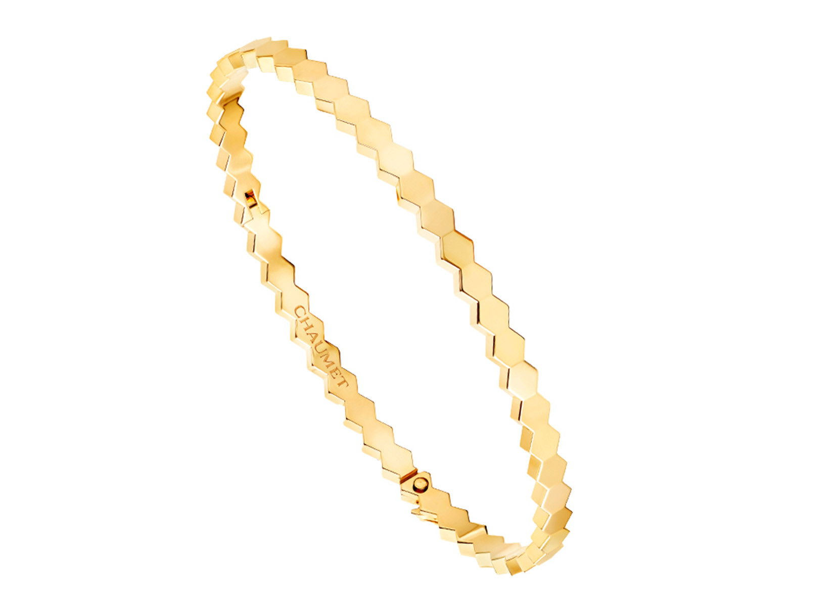 Hexagon 18k Solid Gold Bangle Bracelet 4mm Width for Engagement OEM