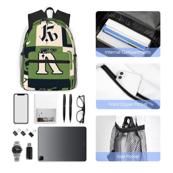 Adjustable Shoulder Strap Fabric School Book Bags with All Over Print Sublimation Design