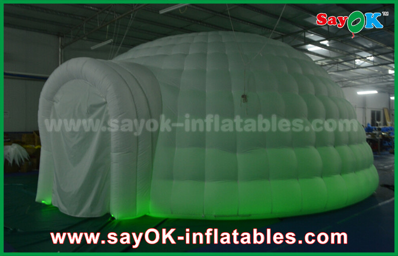 Inflatable Lawn Tent 210D Oxford Cloth Inflatable Igloo Air Tent Round Dome Tent With LED Light