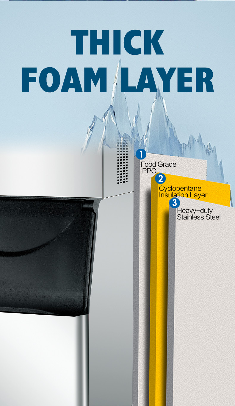 Commercial Ice Cube Maker For Freezer 400kg Stainless Steel Automatic Ice Ball Maker