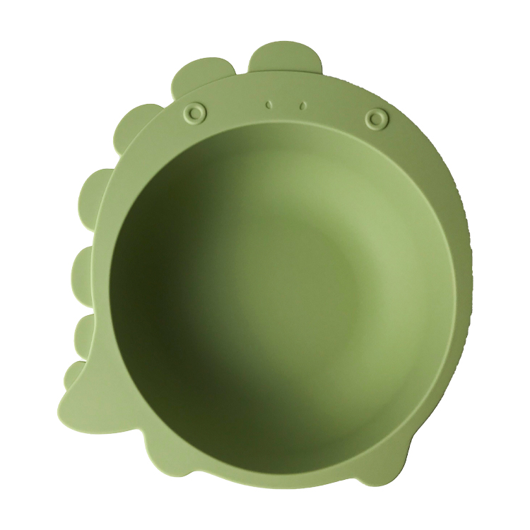 Dinosaur Shape Silicone Eating Utensils Set Dishes Customized For Baby Feeding