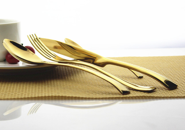 NEWTO KAYA Gold Flatware/Colorful Cutlery/Dinnerware/Silverware with Gold Color