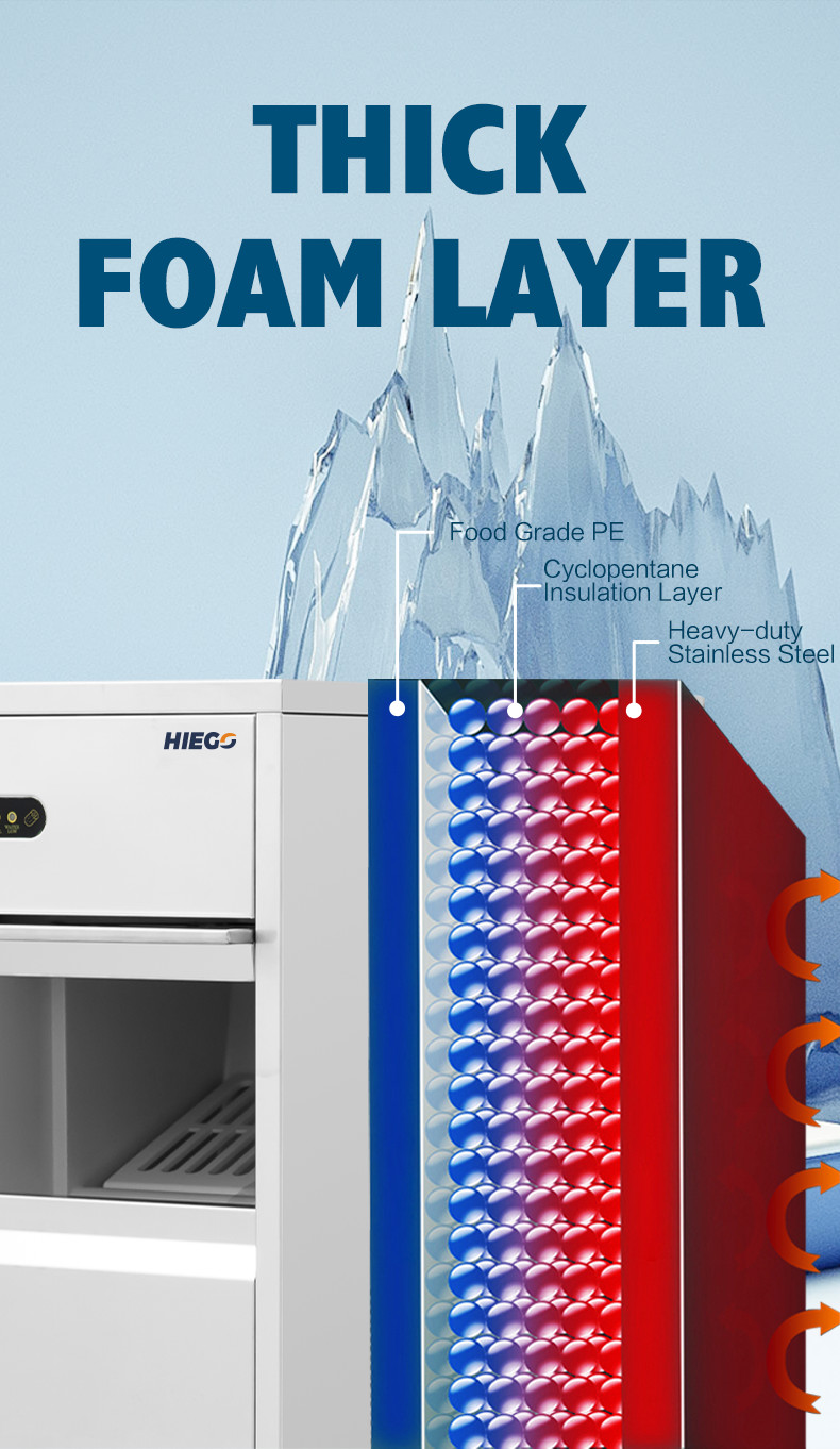 Commercial Counter Nugget Ice Machine 50kg Bullet Ice Making Machine Air Cooling