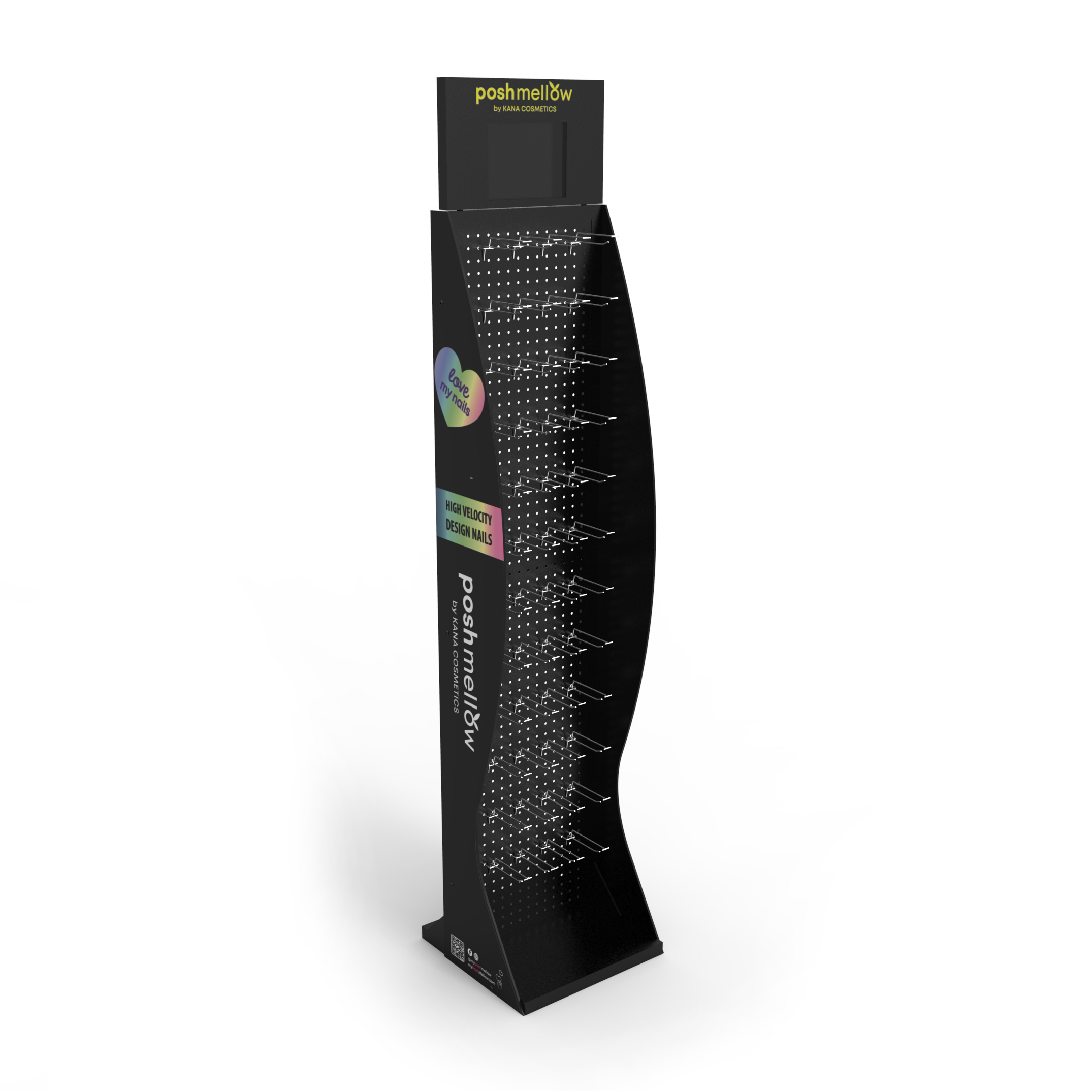 Retail Store Glove Display Stand Peg Display Stand With LCD Screen
