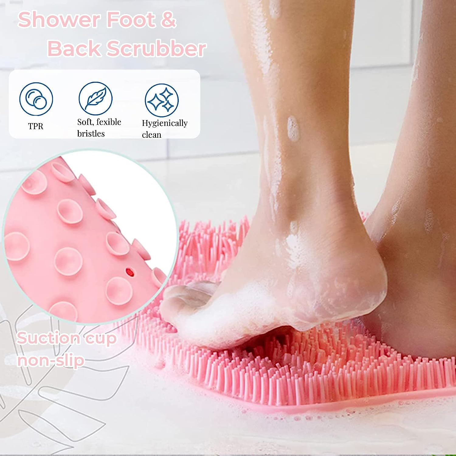 Silicone Scrubber Bath Massage Pad Nontoxic Washable For Body