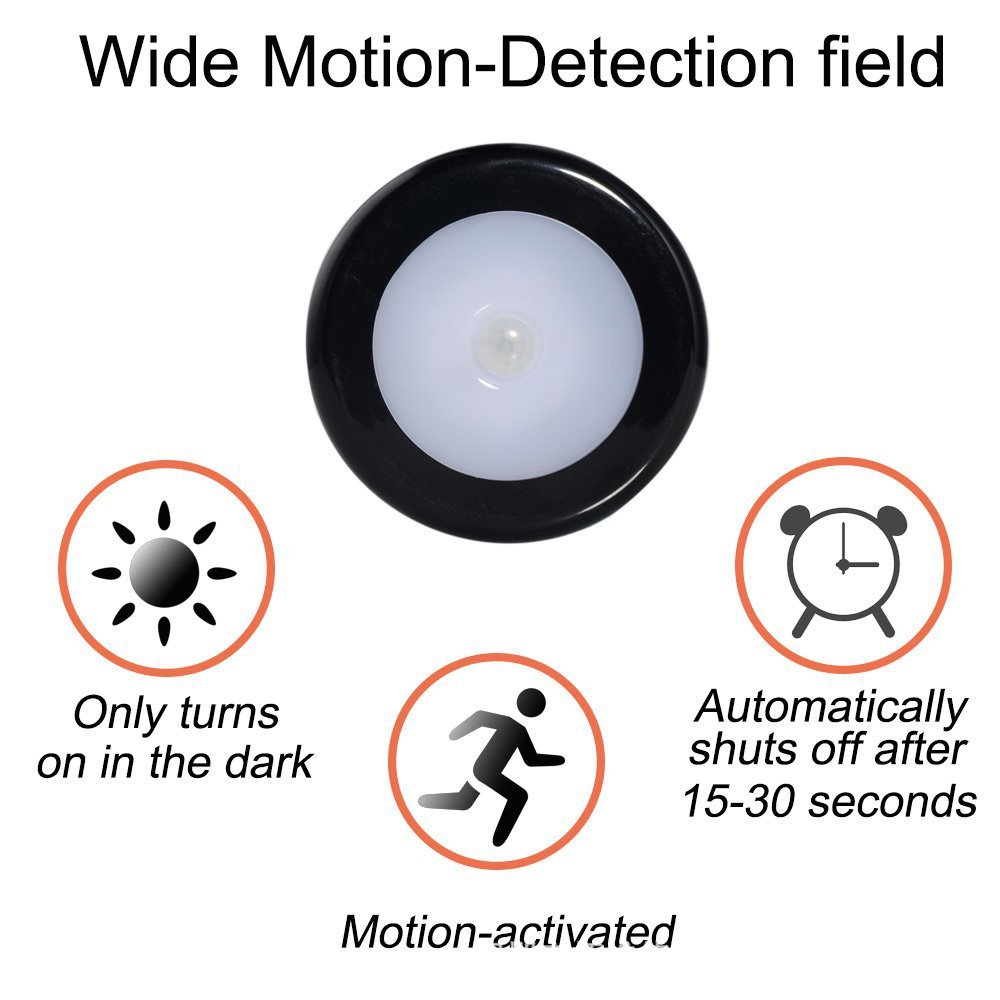 3pcs Pack 3.15in Diameter Battery Operated Motion Sensor Light Indoor