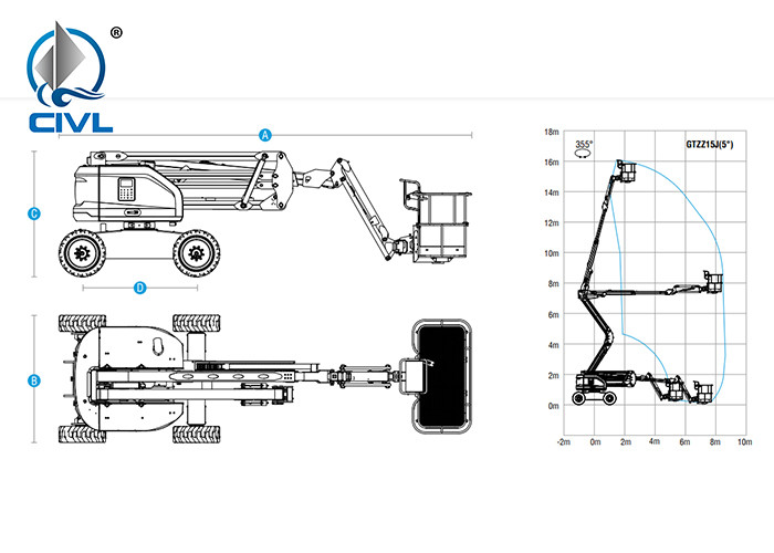 16m Articulating Boom Aerial Work Platform / Mobile Elevating Work Platform / Aerial Lift