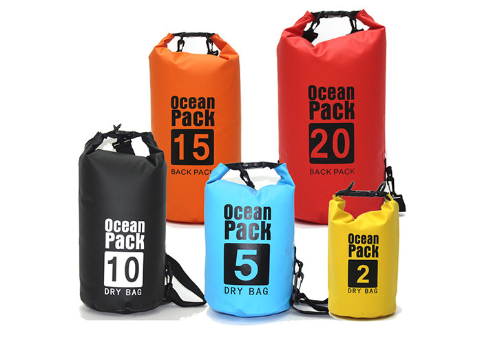 Lightweight PVC Waterproof Dry Bag Backpacking Silk Screen Printed