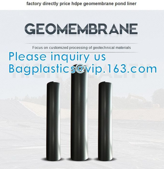 Construction Builder Film Waterproof Dampproof Clear / Black Plastic Poly Film Rolls PVC EPDM PONDS LINER Geomembrane 4