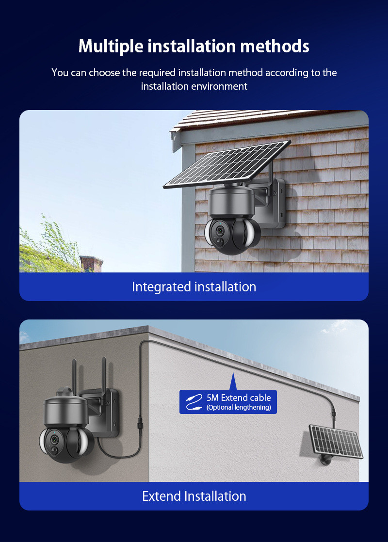 Outdoor TF card Solar Security Camera 4G IP66 Waterproof Durable