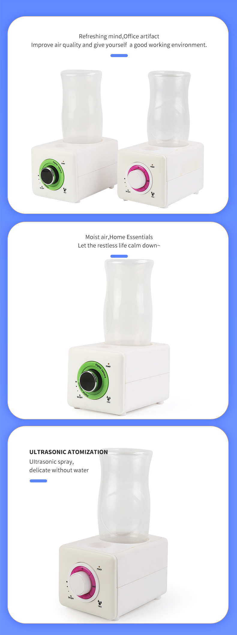 200ml/H Humidification Ultrasonic Water Humidifier Water Scarcity Protection