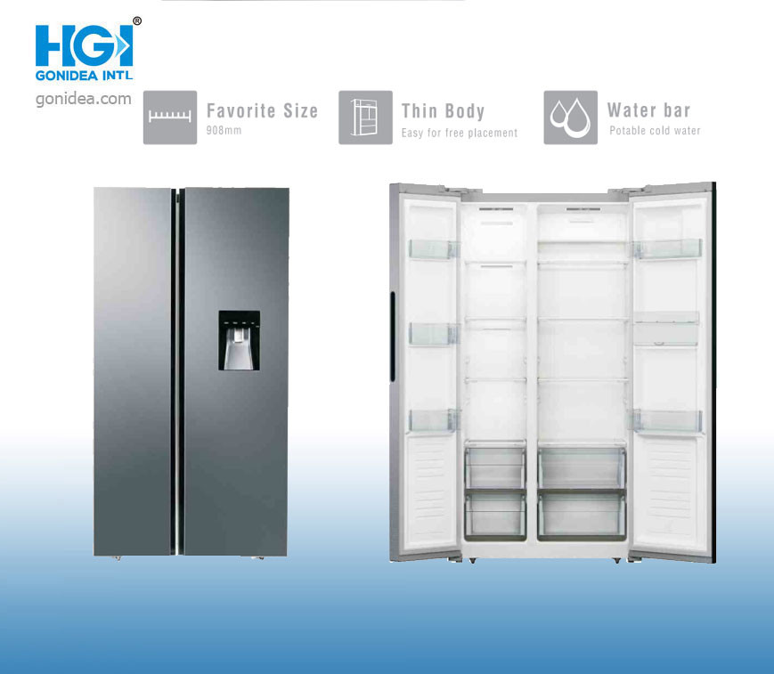 PCM 18CF Double Door Stainless Steel Fridge With Ice Maker 42dB 510 Liter Fridge