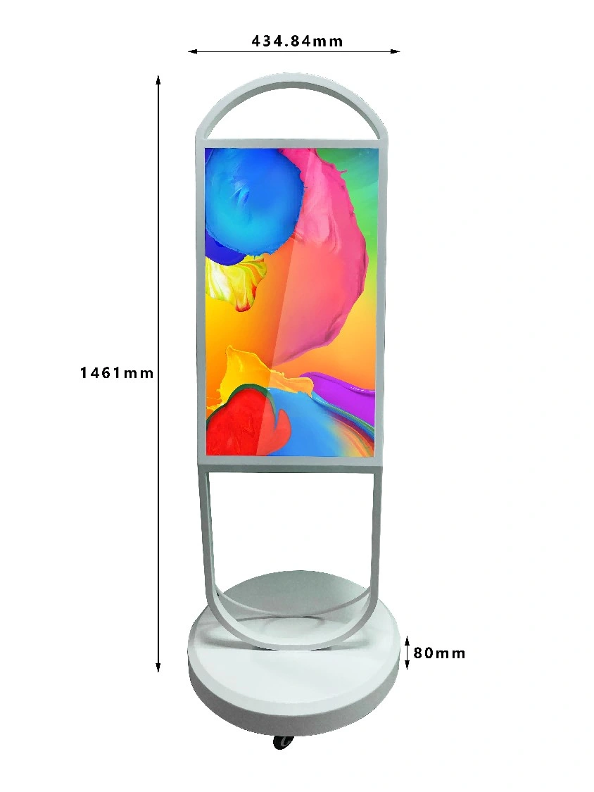 32&quot; Mobile Digital Menu Board for Restaurant Shopping Mall Android Signage LCD Rechargeable Power Supply