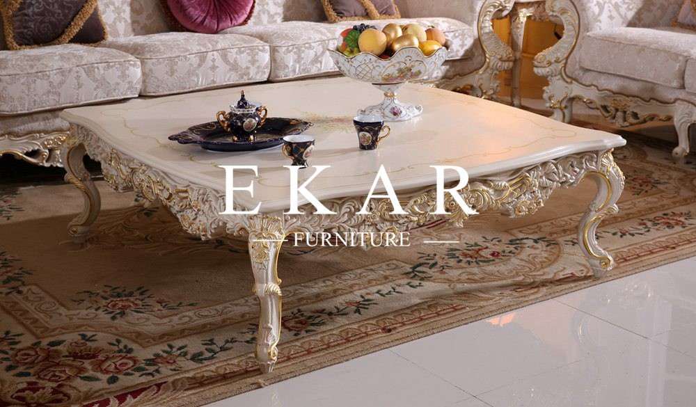 Living Room Europe Style Hand Carved Round Coffee Table Tea Table FLN-M-CJ401