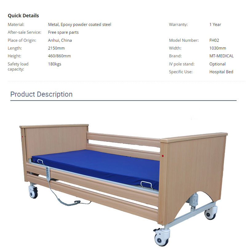 Adjustable Medical Hospital Beds 1psc Ctn OEM
