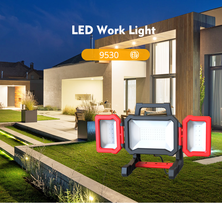 3000LM Folding Outdoor Working Light IP54 Portable Flood Light Rechargeable