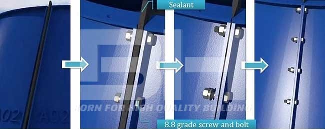 Strong And Sturdy Vertical Cement Silo , Demountable Cement Storage Tank