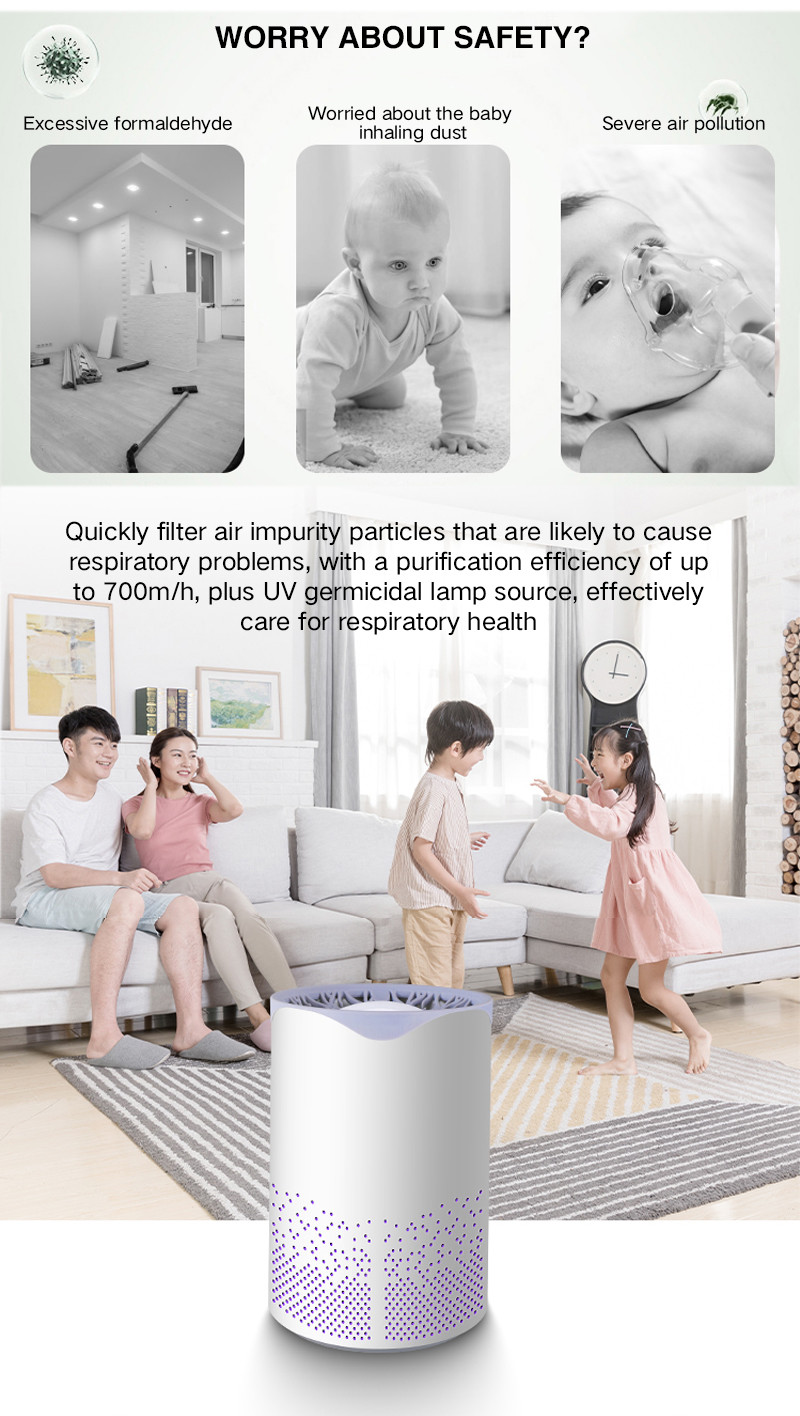 LIFE Air Purifier,True HEPA Air Purifier&Effective Carbon Cleaner,Air Purifier Cleaner for Eliminates 99.97% Smoke Odor