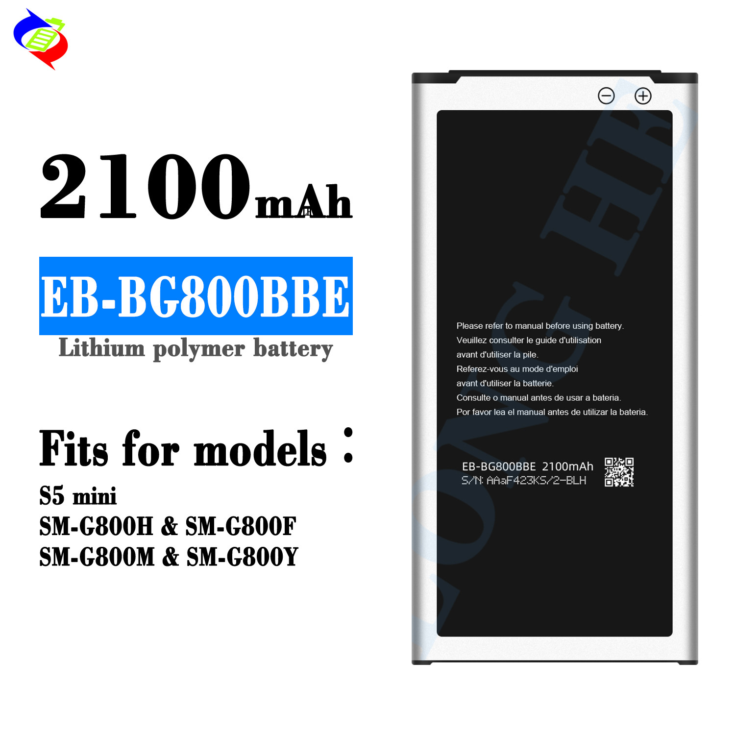 2100mAh EB-BG800BBE EB-BG800CBE Mobile Phone Battery for samsung S5 Mini G800F G800A G800HQ
