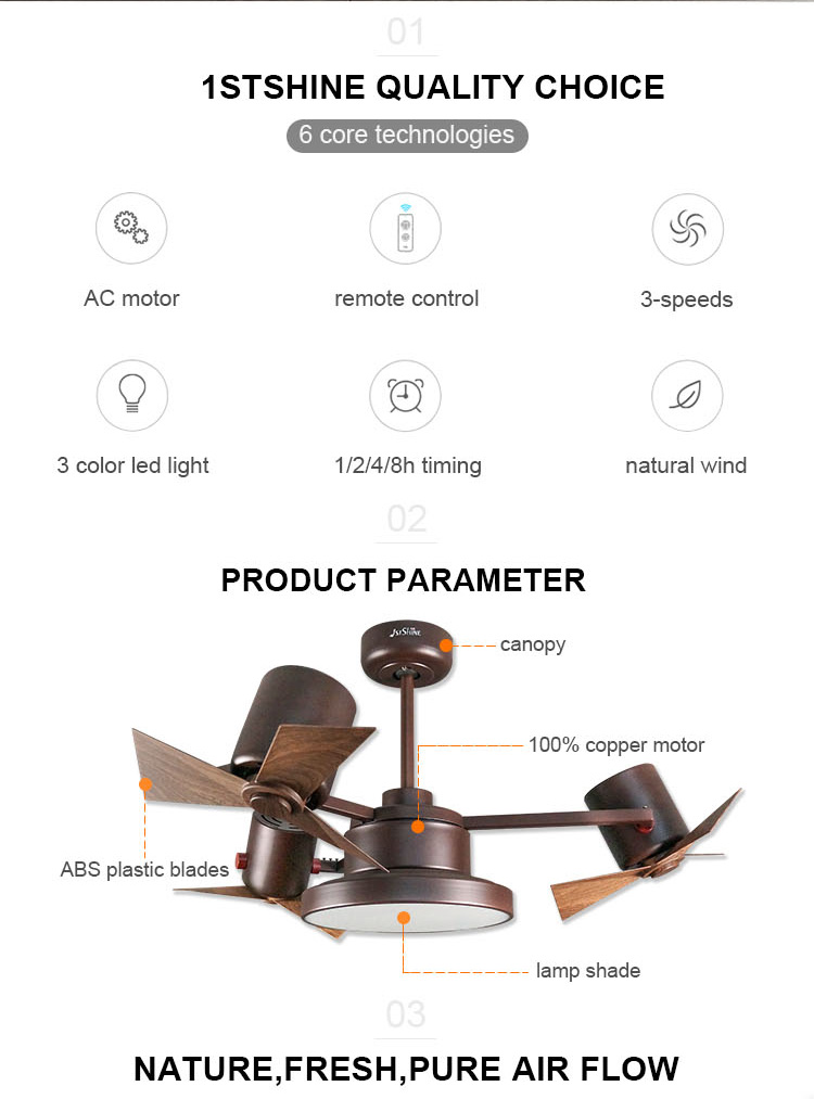 220 Volts Plastic Blades Smart Remote Control High Speed Rotating Air Cool Ceiling Fan
