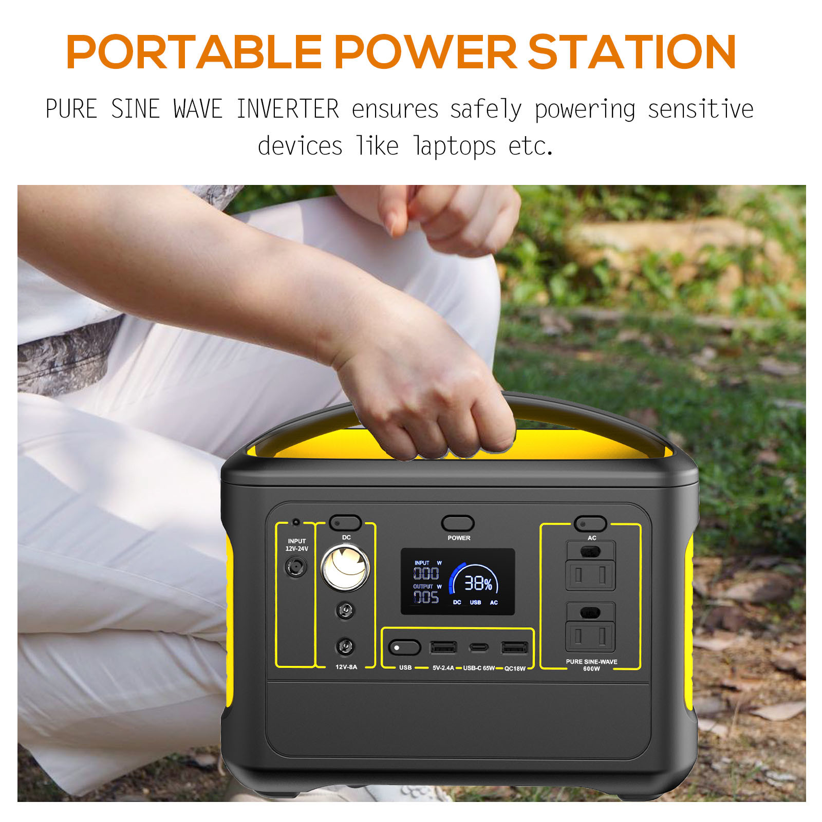 USB Quick Charge Solar Portable Lithium Battery Power Station 300W 600W