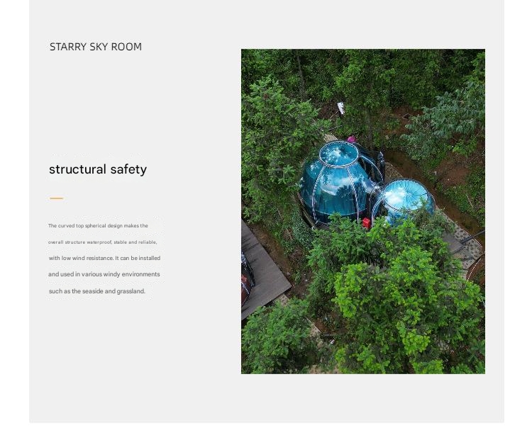 Leisure Facilities Outdoor Restaurant Transparent Bubble Room Star Hotel Homestay Tent Dome