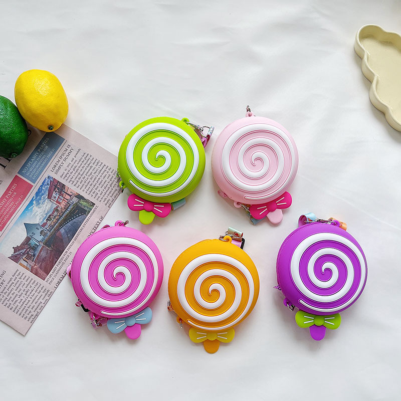 Lolipop Silicone Round Pencil Case For Stationery Supplie Pencil Pouch School Supplies Makeup Bag Storaoge Container