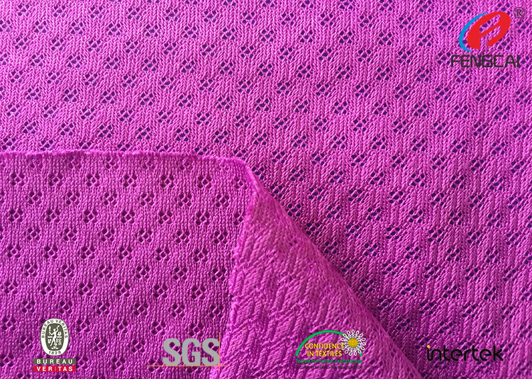 75D DTY Yarn Polyester Tricot Mesh Fabric , Sports Mesh Material Customized Color