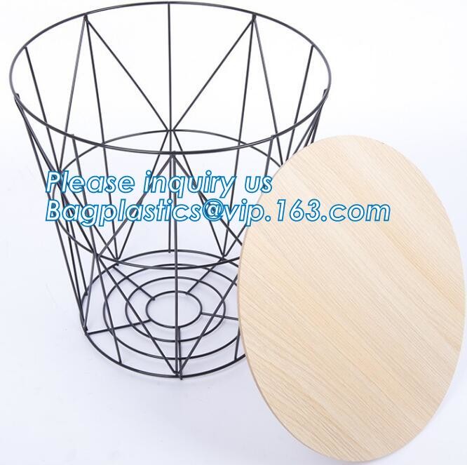metal wire storage basket with tray in whole sale lowest MOQ sale even just buy 1 set, Kitchen storage Rose gold wire me