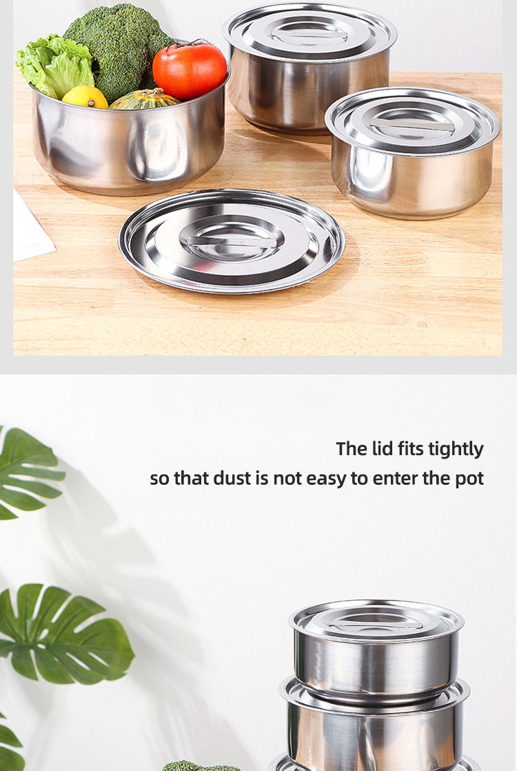 Factory Direct Sale Cookware Sets Silver Pots Stainless Steel Cooking Soup Pot Sets For Kitchen