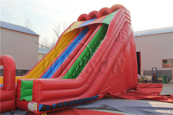 Triple Lane Kids / Adult Inflatable Slide Colorful With Efficient Air Blower