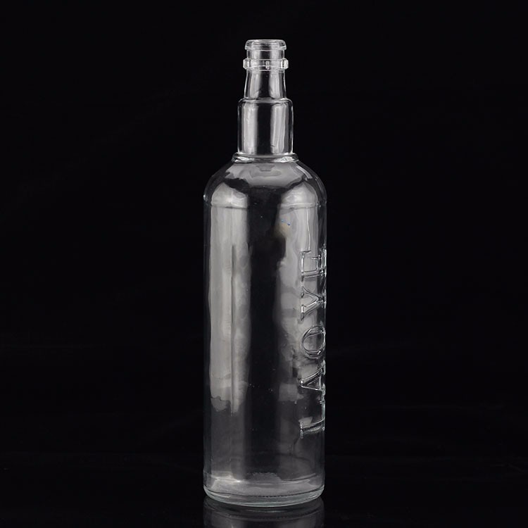 Engraved Surface 750ml Glass Bottle for Industrial and Glass Collar in Mexico Tequila
