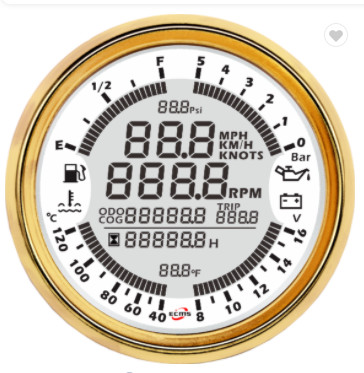 Black 85mm 16V 5 Bar Multi Function Boat Gauge Set Yacht Instrument