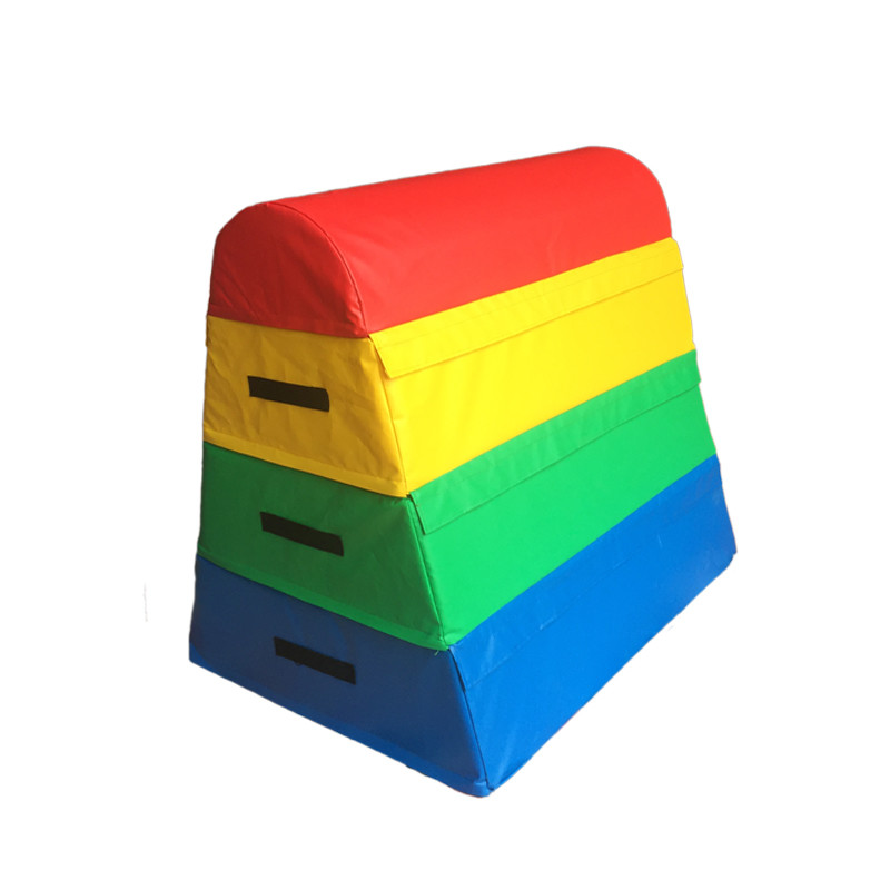 Trapezoid Three Layers Gym Pommel Horse / Soft Play Toys Customized Color