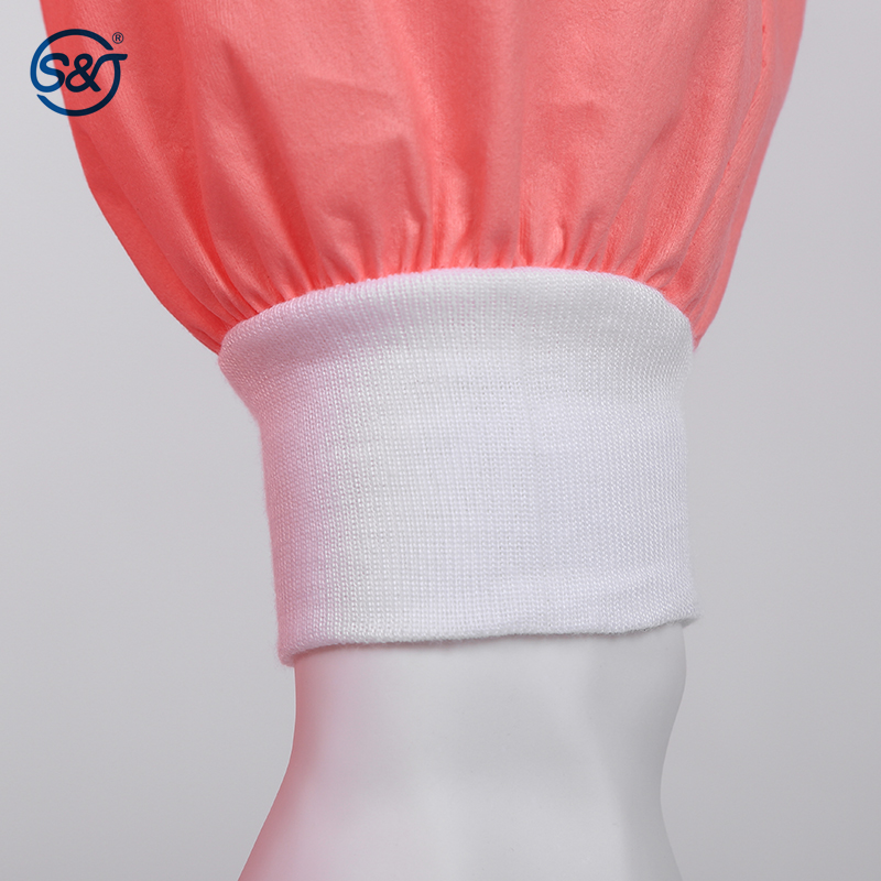 Pink Dental Waterproof Gown PP PE Disposable Isolation Suit Gown