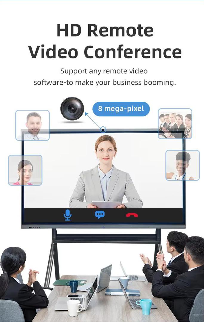65 Inch Brightness 350cd/M2 Interactive Touch Screen Whiteboard With Software Interactive Whiteboard Software OPS PC 1